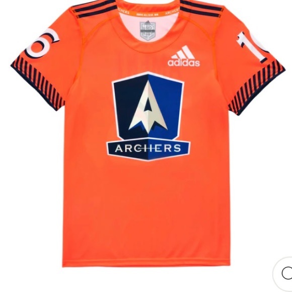 Premier Lacrosse League PLL Archers Grant Ament Orange Adidas Jersey XXL - Picture 2 of 2